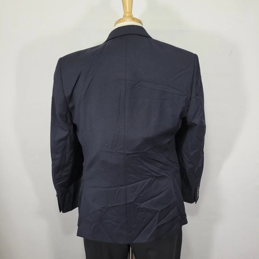 Joseph Abboud Men's‎ Sport Coat Blazer Two Button Navy Twill Wool Size 40S